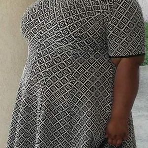 Checkered print skater dress